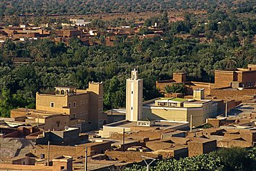 View over the small town of Tioute, with substantial palmery near Taroudant, Morocco, North Africa, Africa