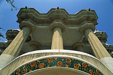 Guell Park, Gaudi architecture, Barcelona, Catalonia, Spain, Europe