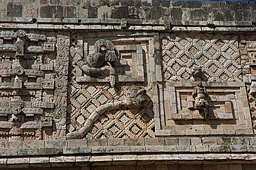 Nunnery Quadrangle at the Mayan site of Uxmal, UNESCO World Heritage Site, Uxmal, Yucatan, Mexico, North America