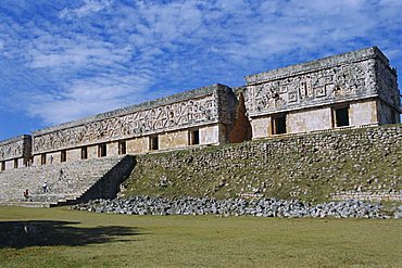 Governor's Palace at the Mayan site of Uxmal, Yucatan, Mexico, Central America