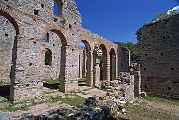 Paleochristian basilica at archaeological site, Butrinti, UNESCO World Heritage Site, Albania, Europe