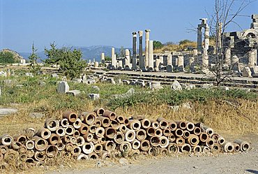 Drainpipes, 2000 years old, archaeological site, Ephesus, Anatolia, Turkey, Asia Minor