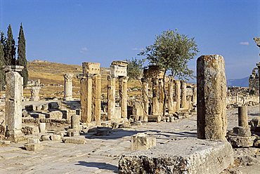 Archaeological site, Hierapolis, Pamukkale, UNESCO World Heritage Site, Anatolia, Turkey, Asia Minor