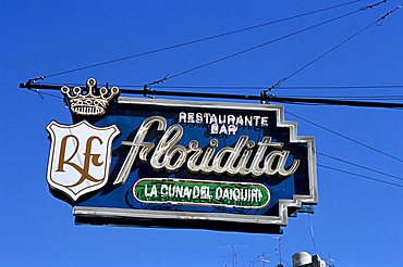 Floridita restaurant and bar where Hemingway drank daiquiris, Havana, Cuba, West Indies, Central America