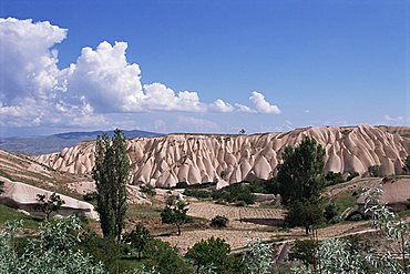 Eroded landscape surrounding Goreme, Cappadocia, Anatolia, Turkey, Asia Minor, Asia