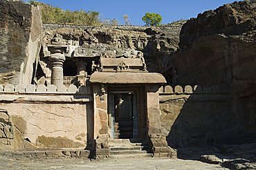 The Ellora Caves, temples cut into solid rock, UNESCO World Heritage Site, near Aurangabad, Maharashtra, India, Asia