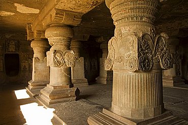 The Ellora Caves, temples cut into solid rock, UNESCO World Heritage Site, near Aurangabad, Maharashtra, India, Asia