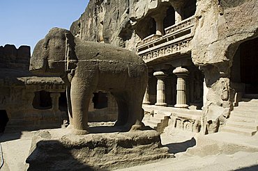 The Ellora Caves, temples cut into solid rock, UNESCO World Heritage Site, near Aurangabad, Maharashtra, India, Asia