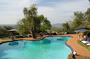 The swimming pool at the Nilaya Hermitage, a boutique hotel, Goa, India, Asia