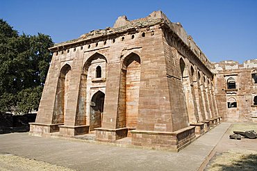 Hindola Mahal or Swinging Palace in the Royal Enclave, Mandu, Madhya Pradesh state, India, Asia