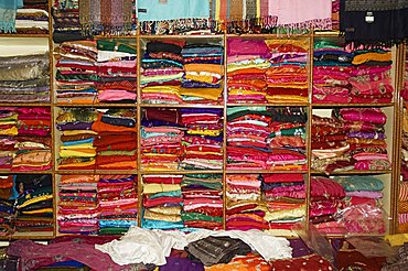 Wonderful Rajasthani fabric shops, Udaipur, Rajasthan state, India, Asia