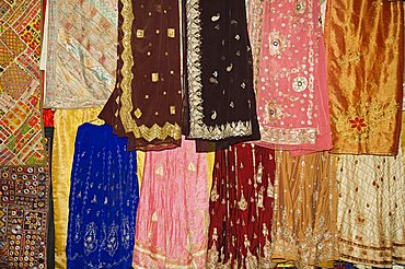 Wonderful Rajasthani fabric shops, Udaipur, Rajasthan state, India, Asia