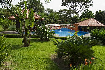 The grounds of Montana de Fuego Hotel, La Fortuna, Arenal, Costa Rica, Central America