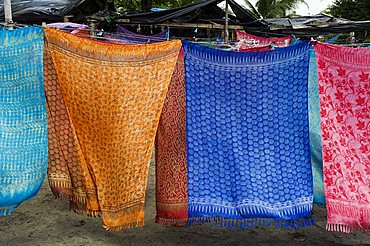 Colourful beach wraps for sale, Manuel Antonio, Costa Rica, Central America