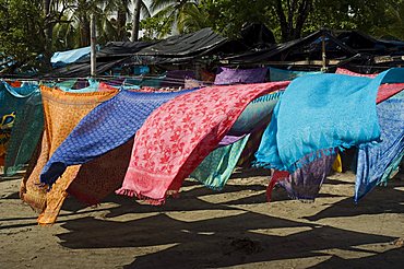 Colourful beach wraps for sale, Manuel Antonio, Costa Rica, Central America