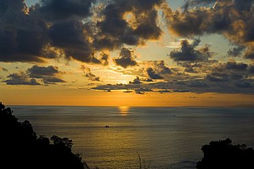 Sunset over Pacific near Manuel Antonio, Costa Rica, Central America