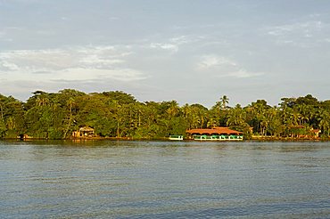 Eco Lodges on the canal at Tortuguero, Tortuguero National Park, Caribbean Coast, Costa Rica, Central America