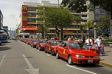 Taxis waiting for trade, San Jose, Costa Rica, Central America