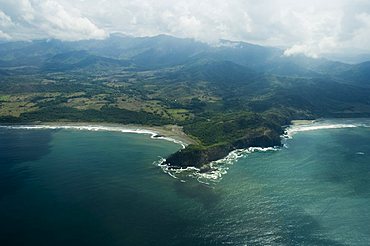 Nicoya Peninsula from the air, Costa Rica, Central America