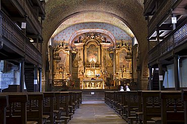 Old church in St. Etienne de Baigorry, Basque country, Pyrenees-Atlantiques, Aquitaine, France, Europe