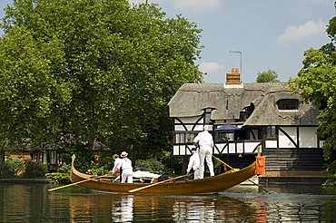 A gondola on the Thames, Wargrave, Berkshire, England United Kingdom, Europe