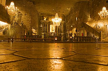 The Cathedral in the Wieliczka Salt Mine, UNESCO World Heritage Site, near Krakow (Cracow), Poland, Europe