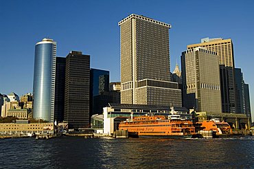 Staten Island ferry, Business district, Lower Manhattan, New York City, New York, United States of America, North America