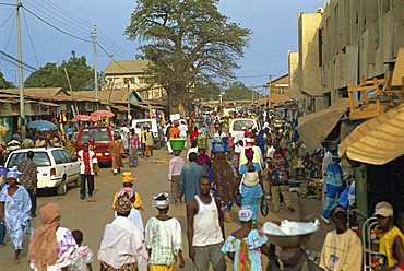 Street scene near Banjul, Gambia, West Africa, Africa