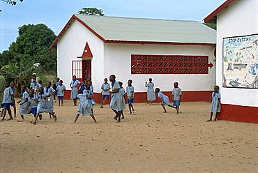 Village school near Banjul, Gambia, West Africa, Africa