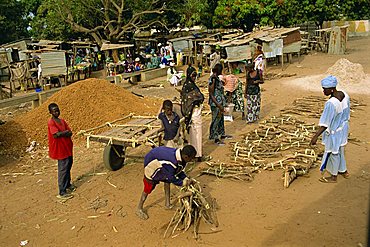 Village market near Banjul, Gambia, West Africa, Africa