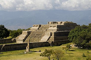 Building 5 at the ancient Zapotec city of Monte Alban, near Oaxaca City, Oaxaca, Mexico, North America