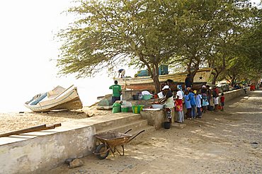 The main town of Sal Rei, Boa Vista, Cape Verde Islands, Africa