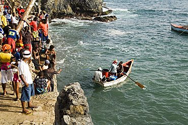 Fishermen at Pedra Badejo, Santiago, Cape Verde Islands, Africa