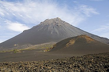 The volcano of Pico de Fogo in the background, Fogo (Fire), Cape Verde Islands, Africa