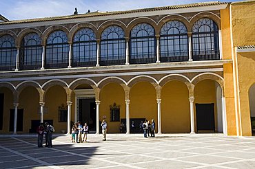 Patio de la Monteria, Real Alcazar, UNESCO World Heritage Site, Santa Cruz district, Seville, Andalusia (Andalucia), Spain, Europe