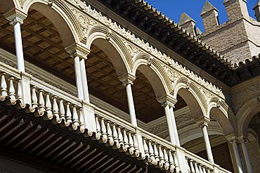 Patio de las Doncellas (Patio of the Maidens), Real Alcazar, UNESCO World Heritage Site, Santa Cruz district, Seville, Andalusia (Andalucia), Spain