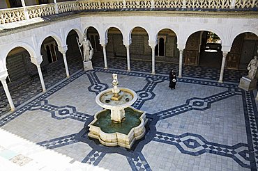 View of the Patio Principal in Casa de Pilatos, Santa Cruz district, Seville, Andalusia, Spain, Europe