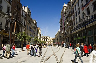 Avenida de la Constitucion, Seville, Andalusia, Spain, Europe