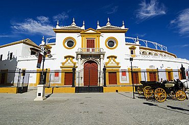 Entrance to the Bull Ring, Plaza de Toros De la Maestranza, El Arenal district, Seville, Andalusia, Spain, Europe