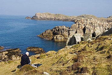 Hell Bay on a calm day, Bryer (Bryher), Isles of Scilly, off Cornwall, United Kingdom, Europe