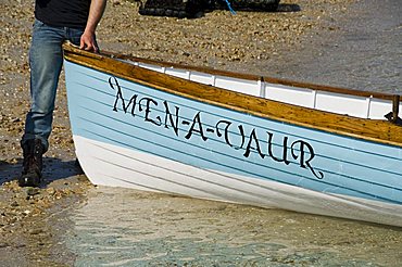 Men-A-Vaur racing gig, Bryer (Bryher), Isles of Scilly, off Cornwall, United Kingdom, Europe