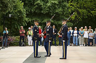 Changing the guards ceremony at the Tomb of the Unknown Soldier, Arlington National Cemetery, Arlington, Virginia, United States of America, North America