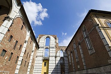 The unfinished nave wall of the Duomo (Cathedral) which was abandoned after the plague, Siena, Tuscany, Italy, Europe