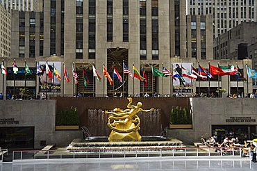 Rockefeller Center Ice Rink, Manhattan, New York, New York State, United States of America, North America