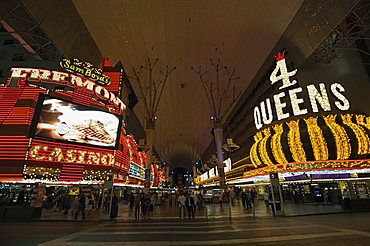 Fremont Street, the older part of Las Vegas, Nevada, United States of America, North America