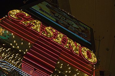 Fremont Street, the older part of Las Vegas, Nevada, United States of America, North America