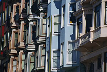 19th century terrace facades, San Francisco, California, USA