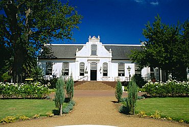 Cape Dutch architecture, early 19th c. Neethlingshof Wine Estate, Stellenbosch, South Africa