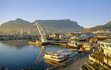 The Victoria & Alfred Waterfront with Table Mountain behind, Cape Town, South Africa