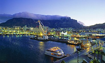 Victoria and Alfred Waterfront with Table Mountain behind, Cape Town, South Africa